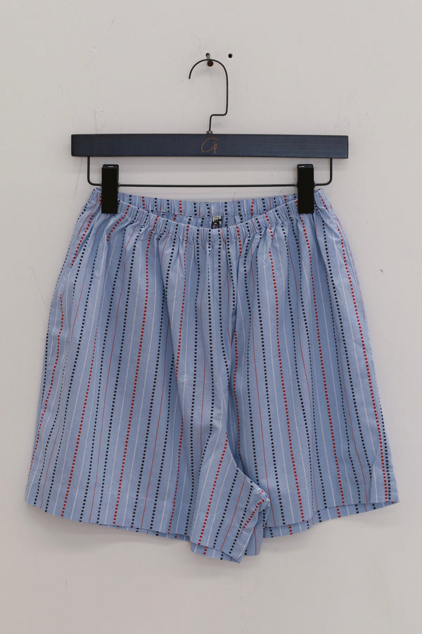 BASERANGE elastic waist striped shorts BAS-SHOLE-PO-SU25-TW MATRIX STRIPE